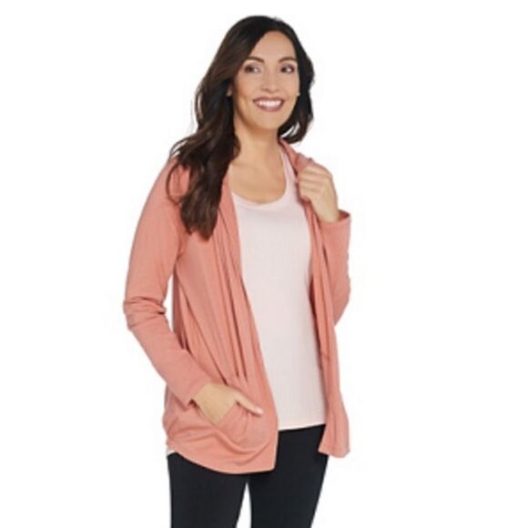 Anybody Black Cozy Knit Hooded Open Front Cardigan - Picture 2 of 4